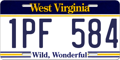 WV license plate 1PF584