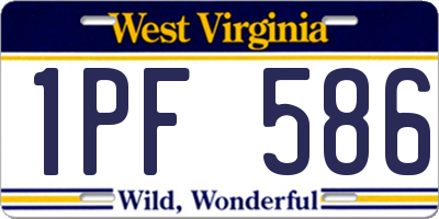 WV license plate 1PF586