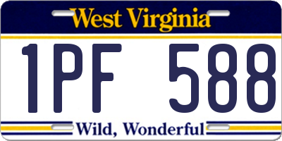WV license plate 1PF588