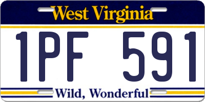 WV license plate 1PF591
