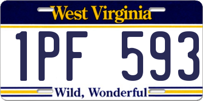 WV license plate 1PF593