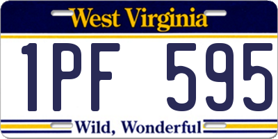 WV license plate 1PF595