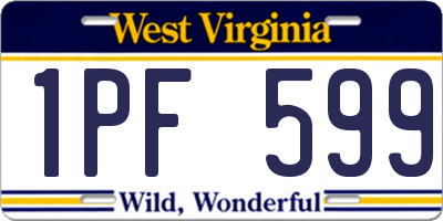 WV license plate 1PF599