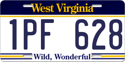 WV license plate 1PF628