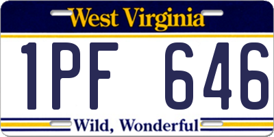 WV license plate 1PF646
