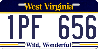 WV license plate 1PF656