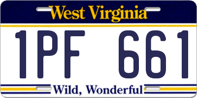 WV license plate 1PF661
