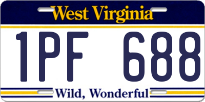 WV license plate 1PF688