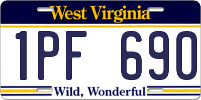 WV license plate 1PF690