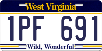 WV license plate 1PF691