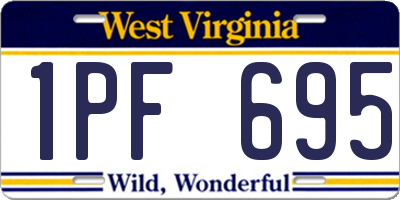 WV license plate 1PF695