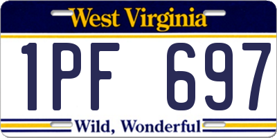 WV license plate 1PF697