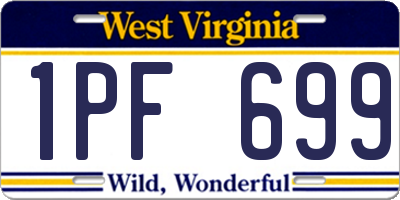 WV license plate 1PF699