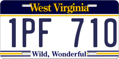 WV license plate 1PF710