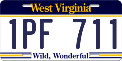 WV license plate 1PF711