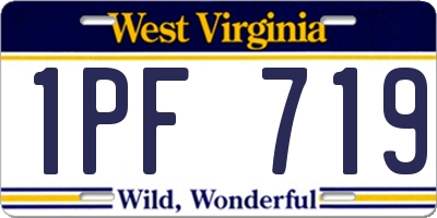 WV license plate 1PF719