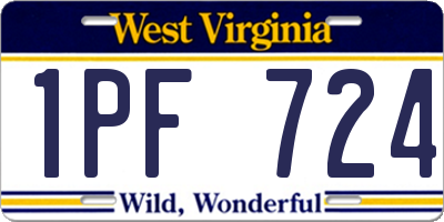 WV license plate 1PF724