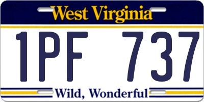 WV license plate 1PF737