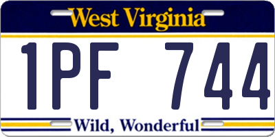 WV license plate 1PF744