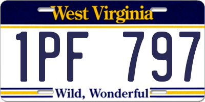 WV license plate 1PF797