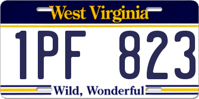 WV license plate 1PF823