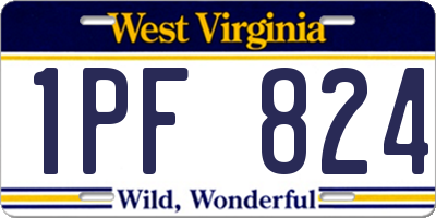 WV license plate 1PF824