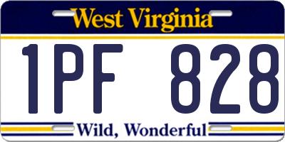 WV license plate 1PF828