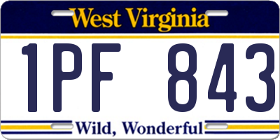 WV license plate 1PF843