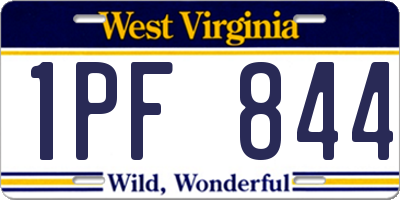WV license plate 1PF844