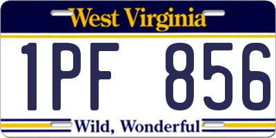 WV license plate 1PF856