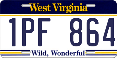 WV license plate 1PF864