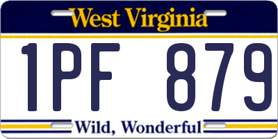 WV license plate 1PF879