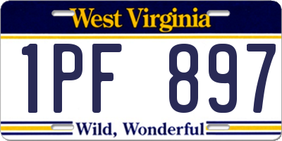 WV license plate 1PF897