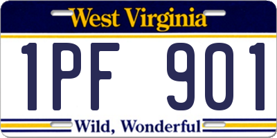 WV license plate 1PF901