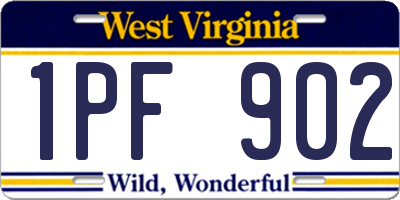 WV license plate 1PF902