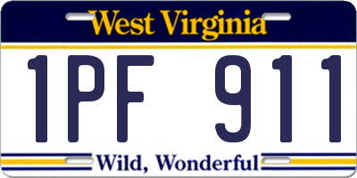 WV license plate 1PF911