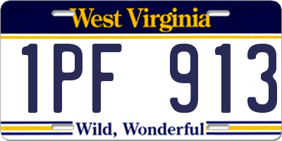 WV license plate 1PF913