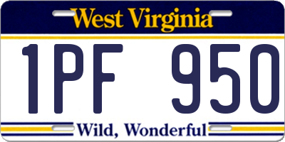 WV license plate 1PF950