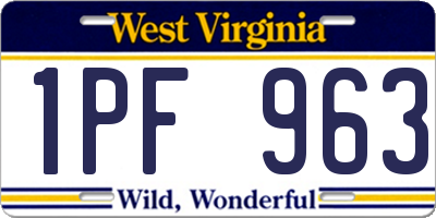 WV license plate 1PF963