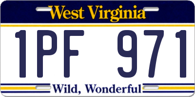 WV license plate 1PF971