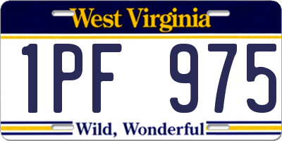 WV license plate 1PF975