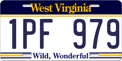 WV license plate 1PF979