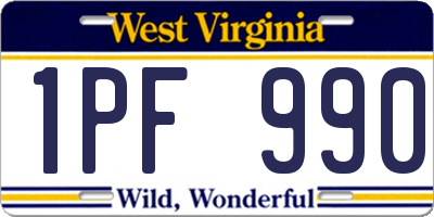 WV license plate 1PF990