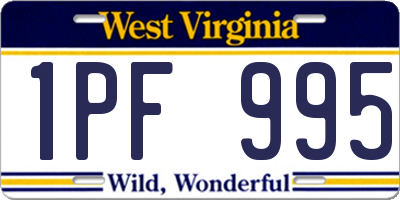 WV license plate 1PF995