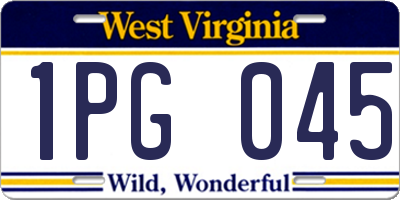 WV license plate 1PG045