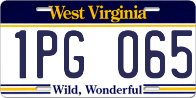 WV license plate 1PG065
