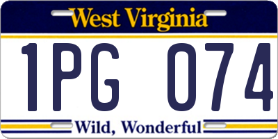 WV license plate 1PG074