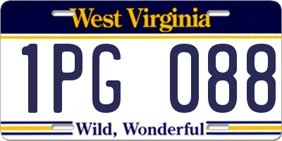 WV license plate 1PG088