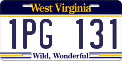 WV license plate 1PG131