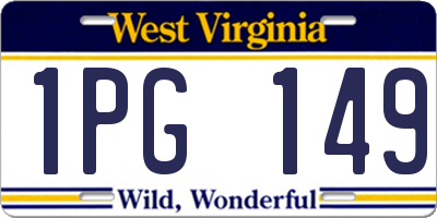 WV license plate 1PG149